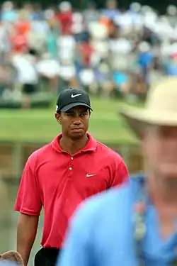 Tiger Woods at the 17th hole in 2007.