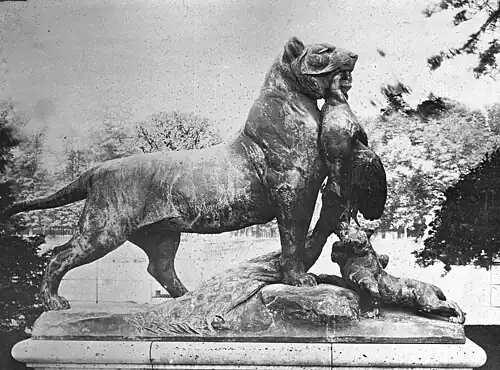 Paris, France. Statue of tiger. Brooklyn Museum Archives, Goodyear Archival Collection.