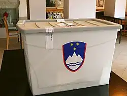 A translucent ballot box (Tiobox) used in Slovenia