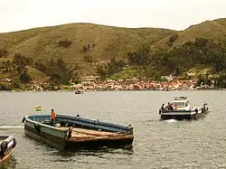 Strait of Tiquina, Lake Titicaca, Bolivia