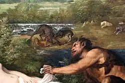 The stag brought down