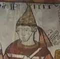 Clement IV in a 13th century fresco in Pernes-les-Fontaines, France