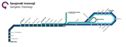 The unofficial Sarajevo tram network map