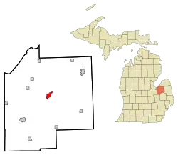 Location of Caro, Michigan