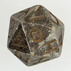 Twenty-sided serpentinite die from Ptolemaic Egypt[14]