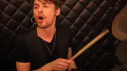 LeVander drumming with The Fates, 2012