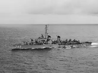 USS Harry E. Hubbard (DD-748) underway in August 1952