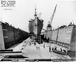 USS Octans (AF-26) in YFD-18 at San Francisco on 15 June 1943