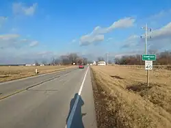 U.S. Route 136 westbound approaching the village of Tennessee