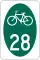 New York State Bicycle Route 28 marker