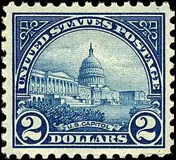 The Capitol on a 1922 U.S. postage stamp
