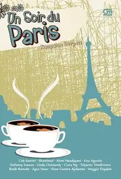 Stylised cover with the Eiffel tower in the background and two cups of coffee in the foreground. The title "Un Soir du Paris" is written in the upper-left corner.