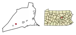 Location of Hartleton in Union County, Pennsylvania.