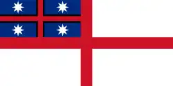 The flag of the United Tribes of New Zealand from the Declaration of Independence in 1835 until William Hobson proclaimed British sovereignty in 1840 puts the Southern Cross in the canton of the St George Cross.