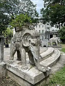 One of the eight elephants