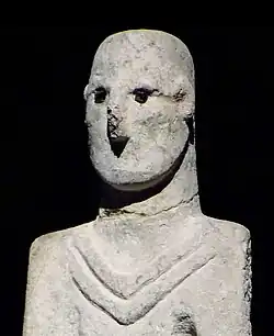 Urfa man portrait, with obsidian stones in the eye sockets
