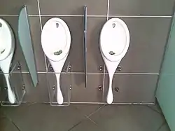 Styled urinals in St. Peter Port, Guernsey