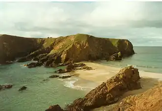 Uyea showing the connecting beach.