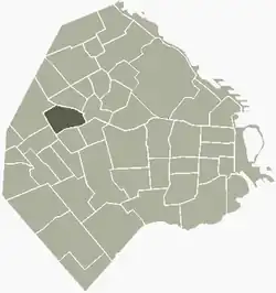 Location of Villa del Parque within Buenos Aires