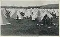 Postcard of tents hastily erected to accommodate thousands of troops during the First World War