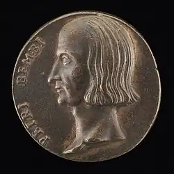 Proper left profile of Bembo, as a medal in bronze, 3.45 cm., ca. 1523, by Valerio Belli, National Gallery of Art in Washington.