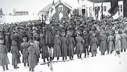 Image 21A revolutionary meeting of Russian soldiers in March 1917 in Dalkarby of Jomala, Åland (from Russian Revolution)