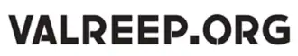 Logo of project, black letters on white saying "Valreep.org"