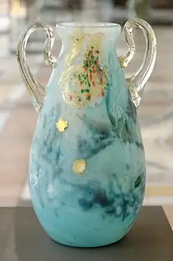 Gallé vase with lilies and daises