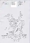 Varuthalivilan map before civil war showing houses in one part of the village
