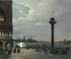 Nocturnal view of Piazza San Marco with the Ducal Palace