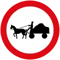 No entry for animal-drawn vehicles