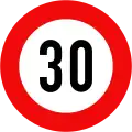 127: Maximum speed limit (30 km/h)