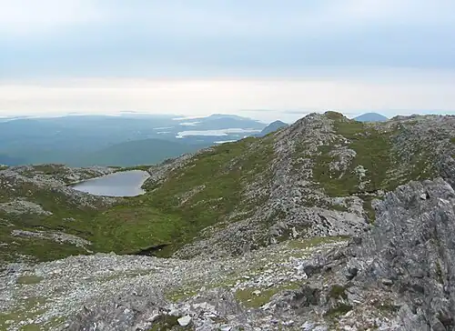 View northwest to Killary Harbour, from the summit of Benbrack