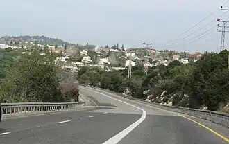 View of Rakefet from road B784 in Israel.jpg