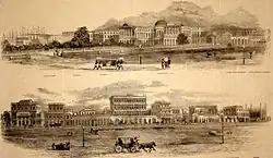 "View of the Esplanade, Calcutta, taken from the foot of the Ochterlony Monument, from a drawing by Major T. J Ryves," from the Illustrated London News, 1859