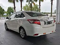 Rear view of Vios 1.5 J (Malaysia, pre-facelift)