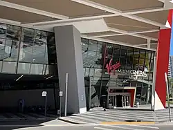 MiamiCentral station entrance, when it was branded under Virgin Trains USA