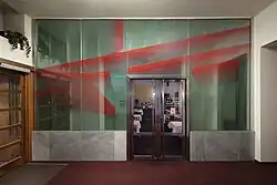 Vladimír Kopecký, Slavia hotel, plate glass composition, Brno, 1988