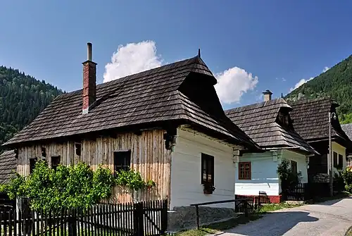Wooden folk architecture can be seen in the well preserved village of Vlkolínec, a UNESCO World Heritage Site