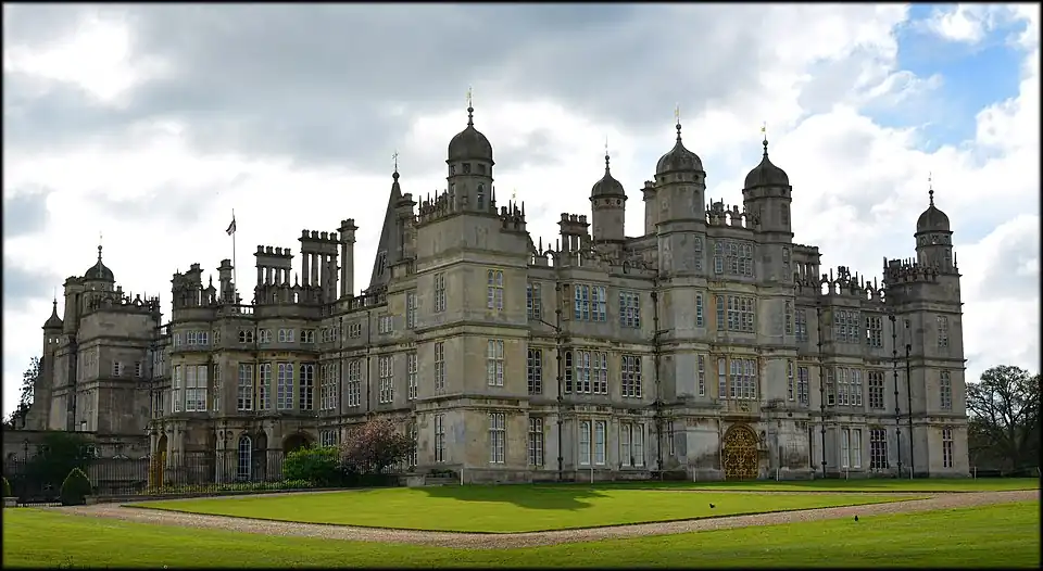 Side view of Burghley House