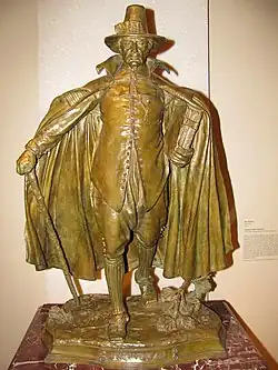 A copy of the larger sculpture by Augustus Saint-Gaudens in the Smithsonian, with differences from the Springfield original.