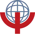 The WPA logo consists of the Greek letter Psi superimposed on an abstract globe, such that the globe's southern hemisphere is set within the curved part of the letter.