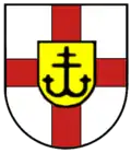 Anchor of the Patriarch's Cross in the coat of arms of Wollmatingen [de], Germany