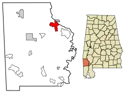 Location of St. Stephens in Washington County, Alabama.