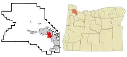 Location of Aloha, Oregon