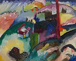Wassily Kandinsky, 1910, Landscape with Factory Chimney, oil on canvas, 66.2 × 82 cm