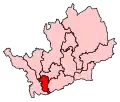A small constituency, southwest of the centre of the county.