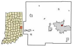 Location of Spring Grove in Wayne County, Indiana.