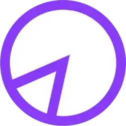 A pie chart, in purple, with a 15% section,