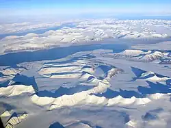 Aerial view from Wedel Jarlsberg Land, southwestern Spitsbergen, Norway